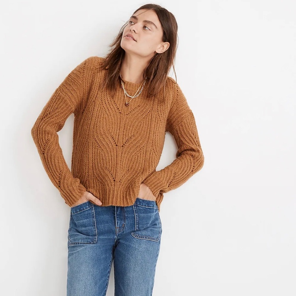 Madewell Charley Pullover sweater in Heather Honeysuckle